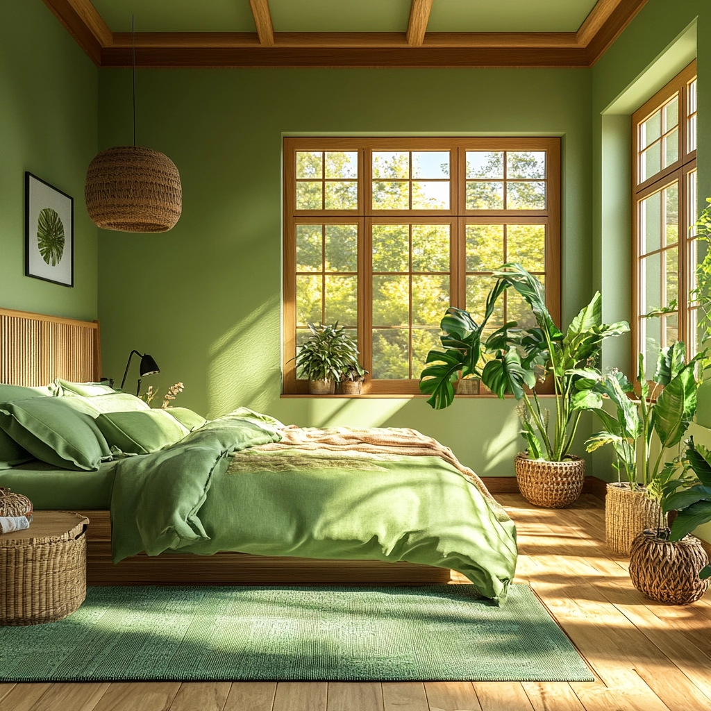 farmhouse green bedroom 69