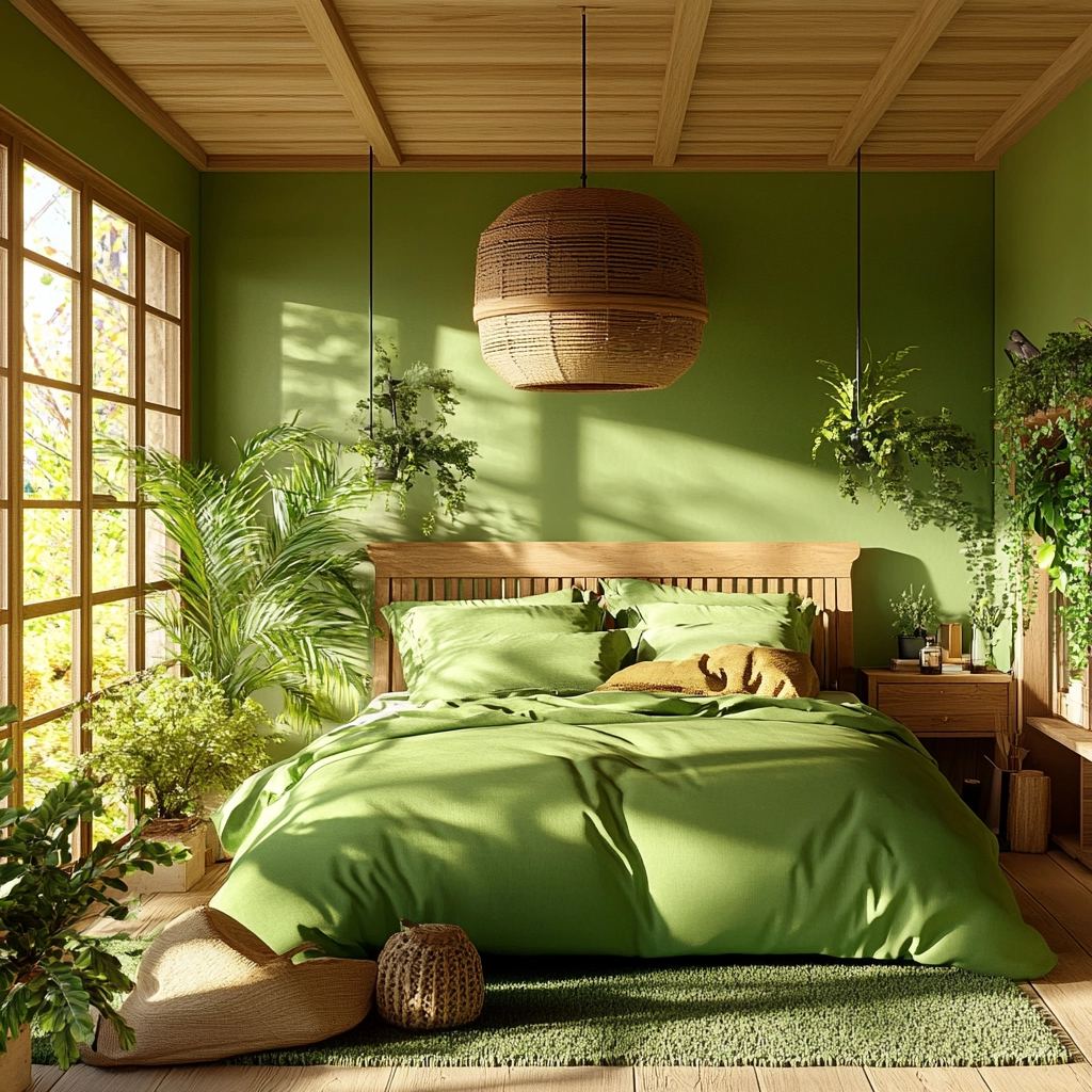 farmhouse green bedroom 70