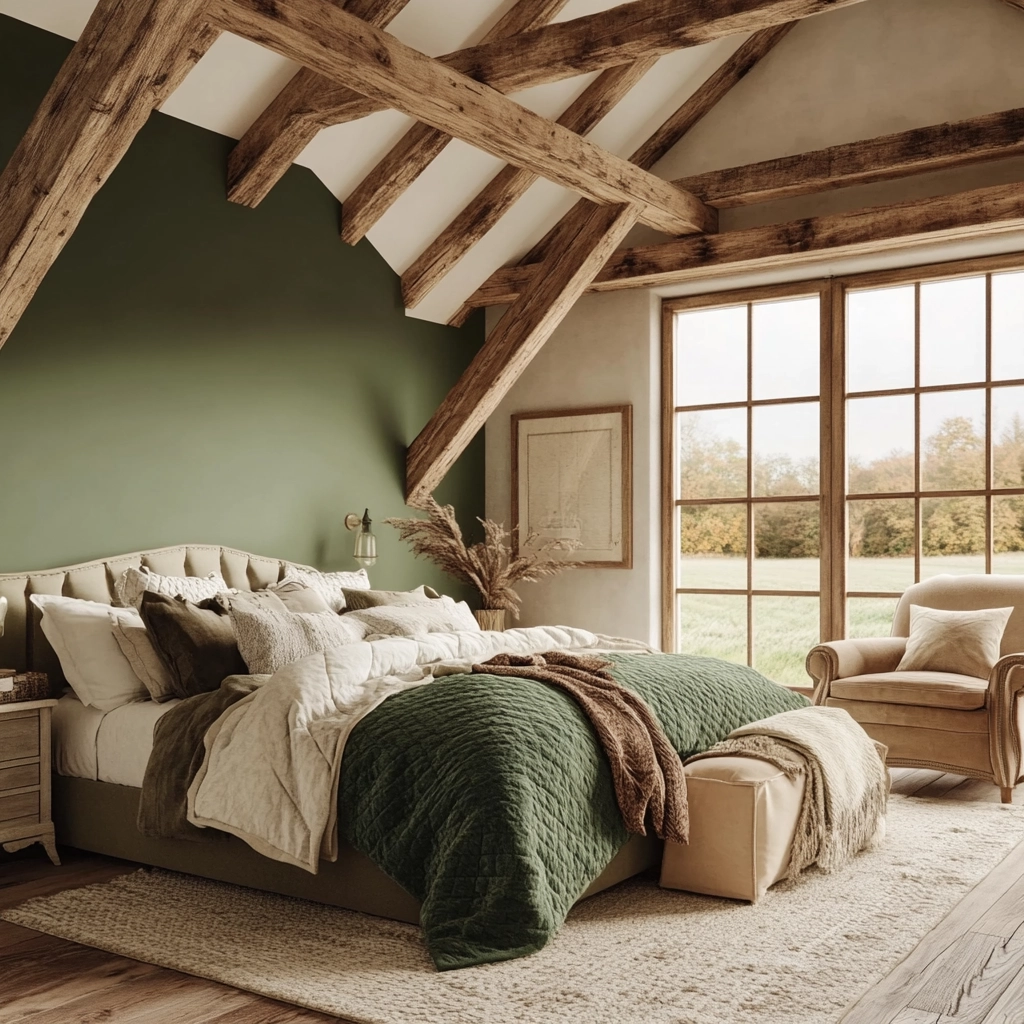 farmhouse green bedroom 73