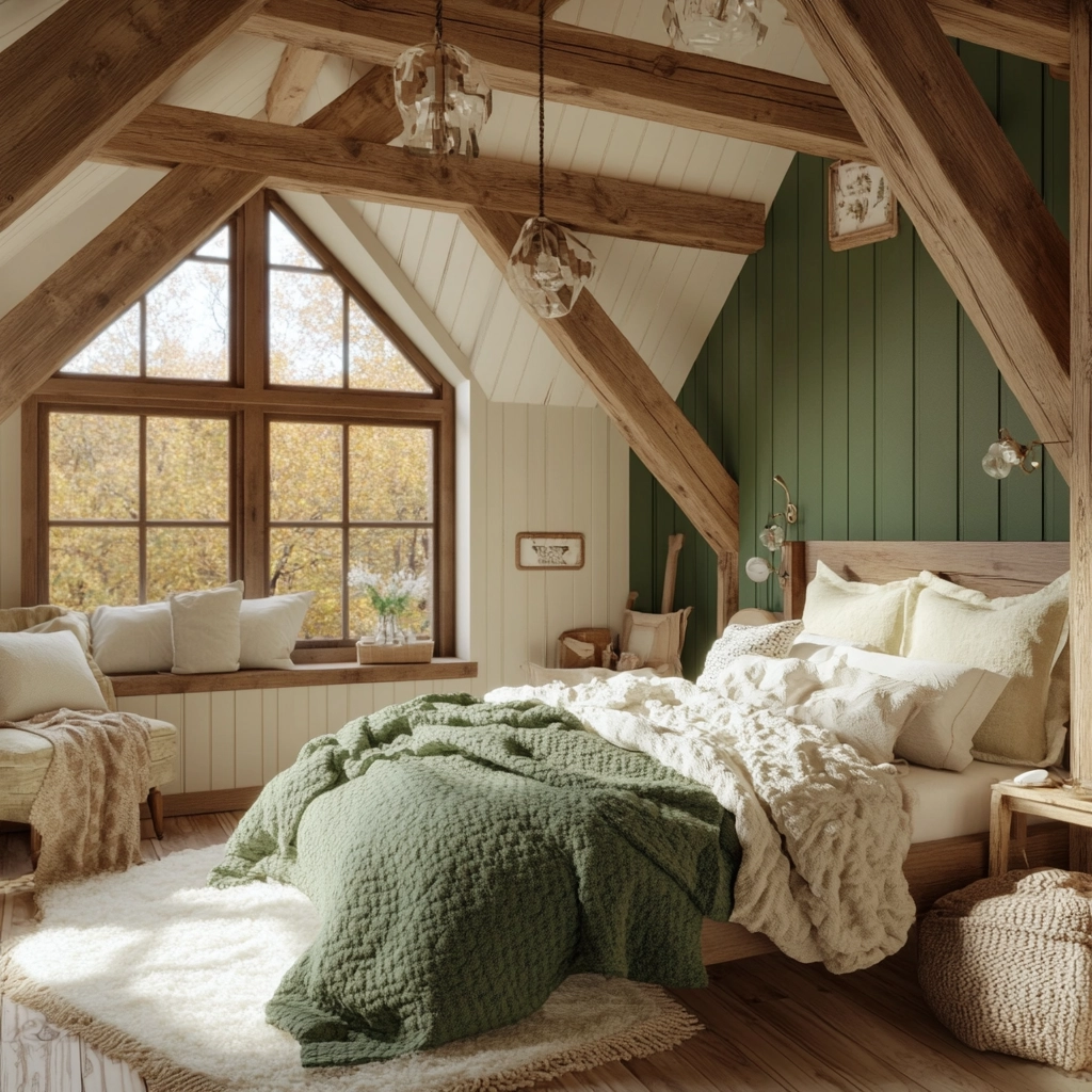 farmhouse green bedroom 74
