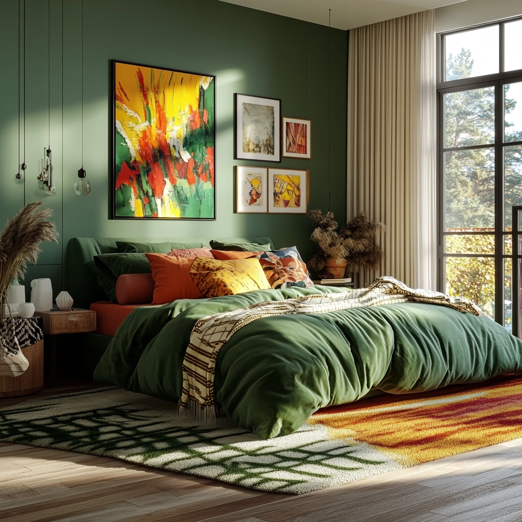 farmhouse green bedroom 79