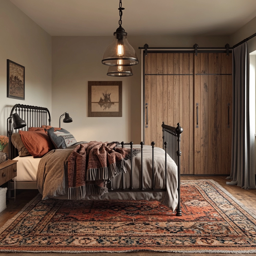 farmhouse industrial bedroom 10