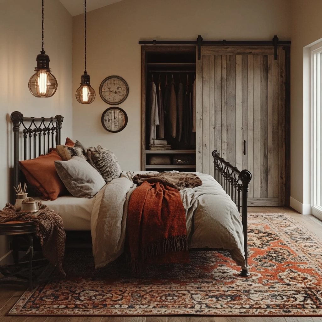 farmhouse industrial bedroom 11
