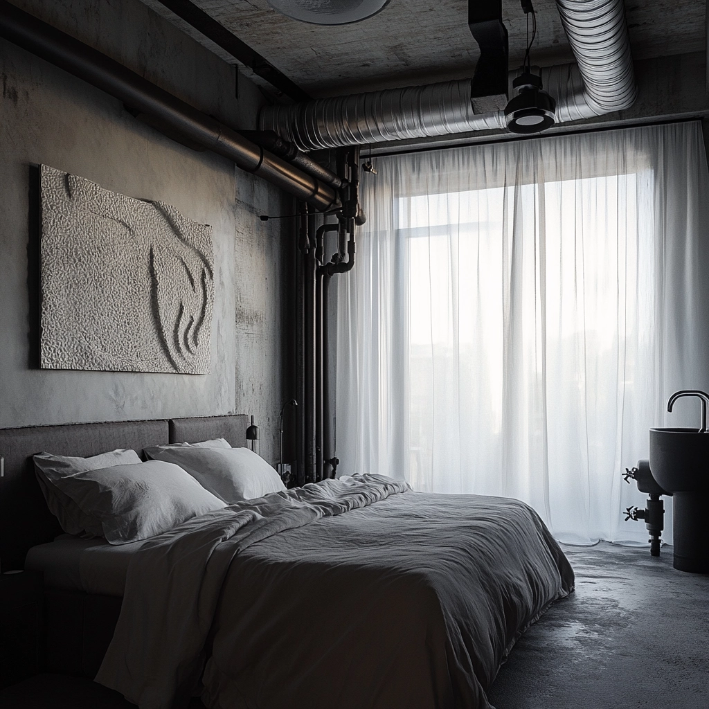 farmhouse industrial bedroom 16