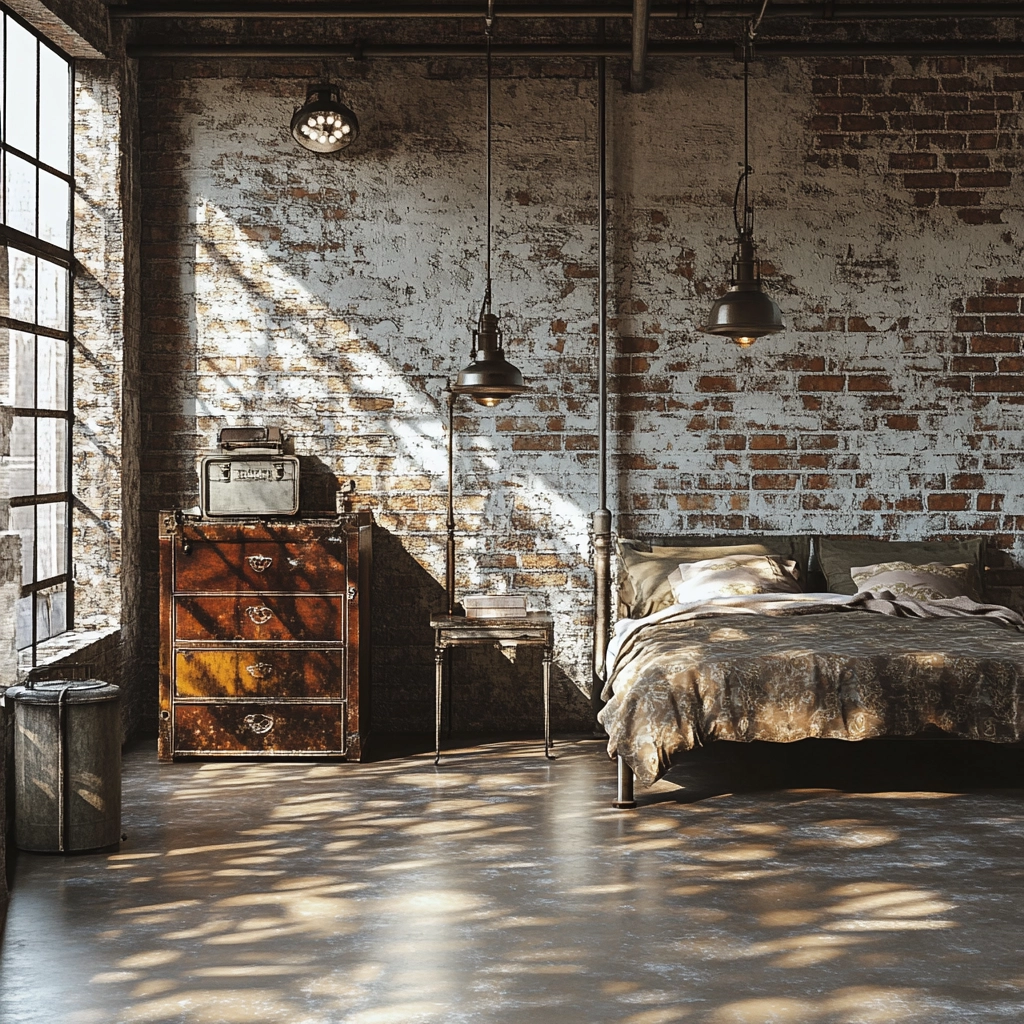 farmhouse industrial bedroom 17
