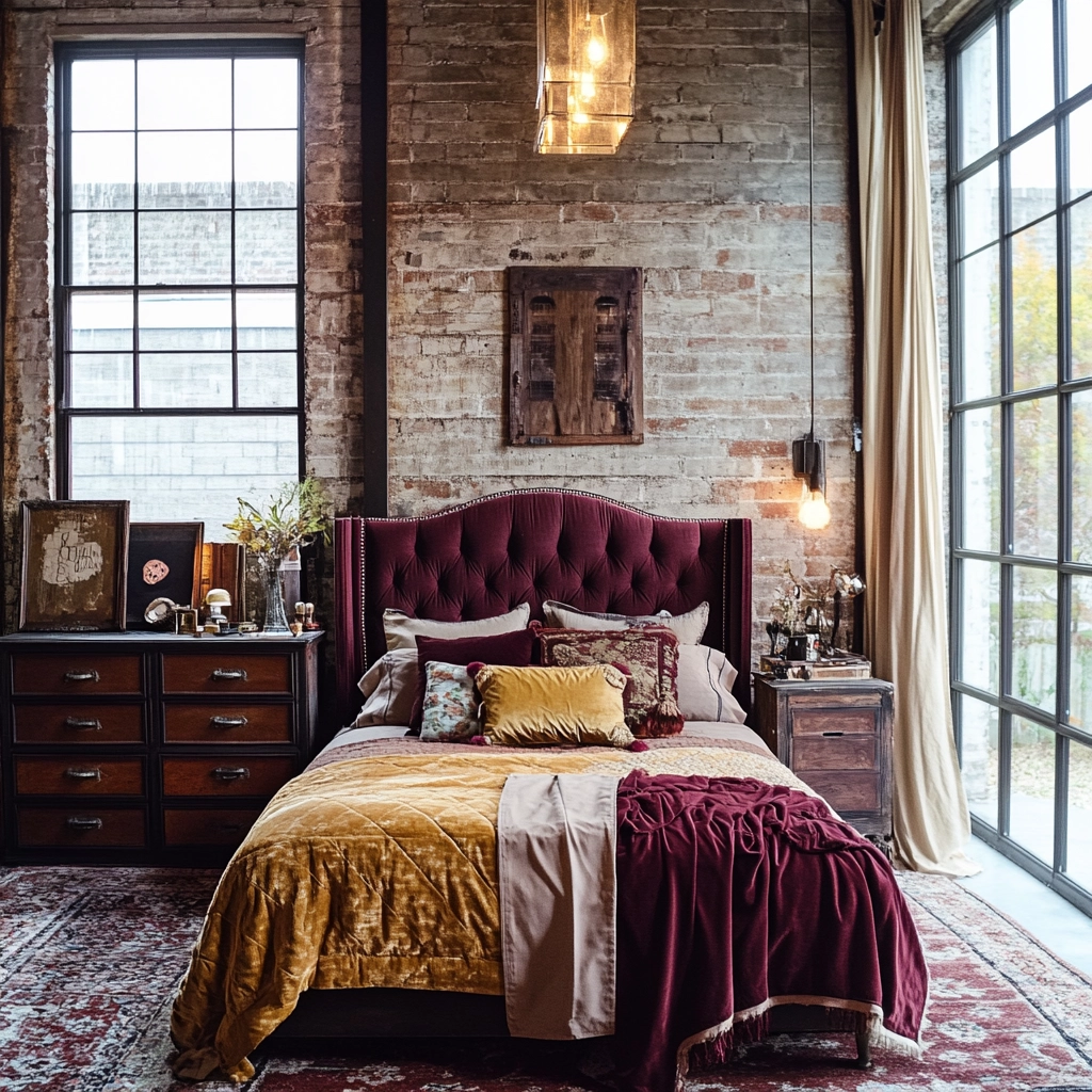 farmhouse industrial bedroom 23