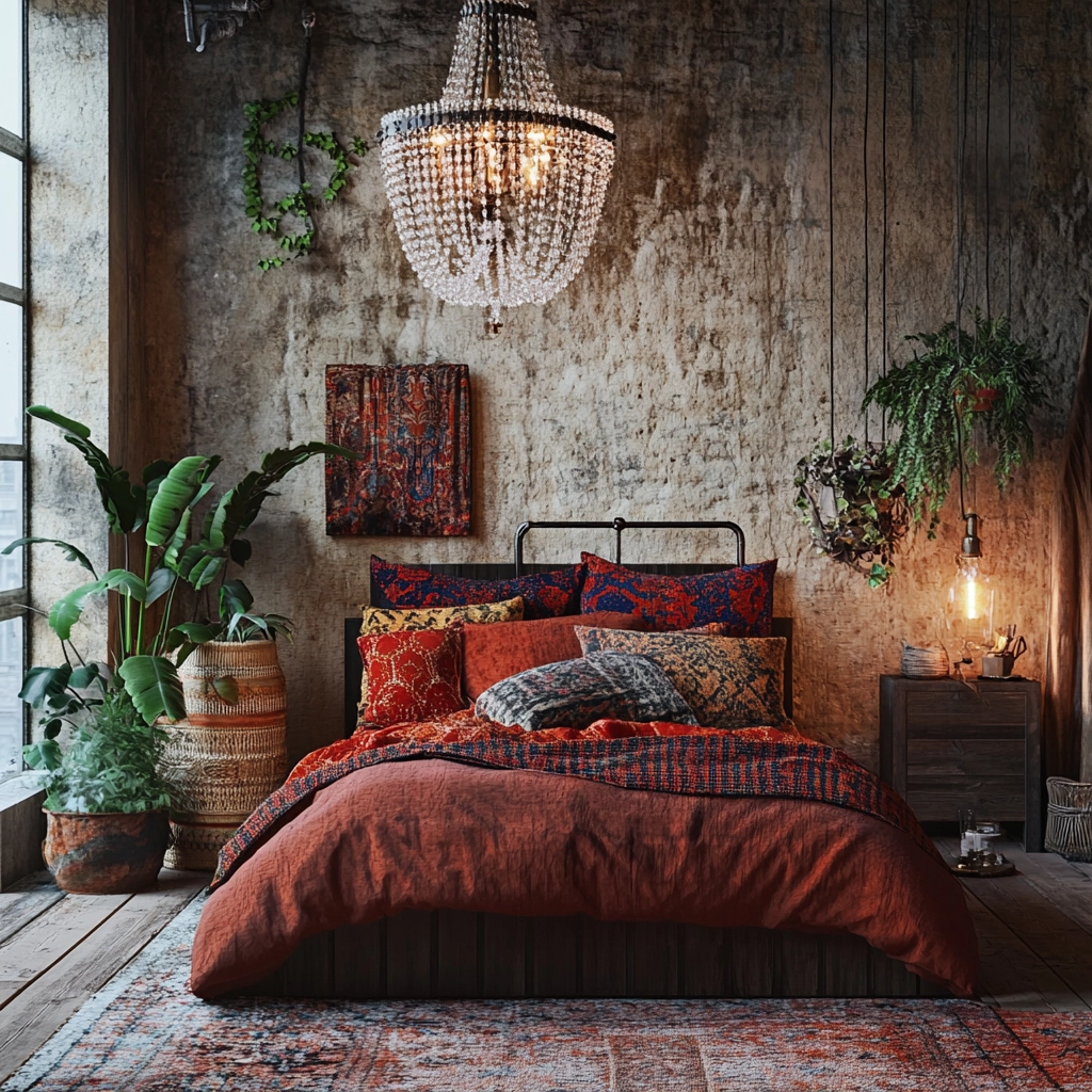 farmhouse industrial bedroom 38