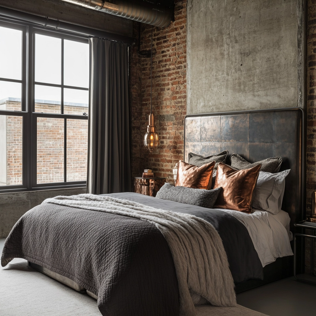 farmhouse industrial bedroom 62