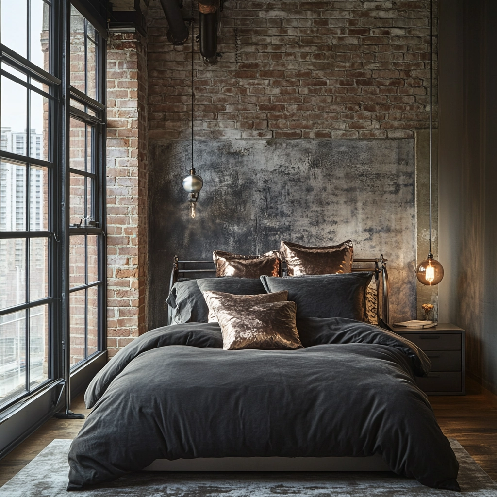 farmhouse industrial bedroom 63