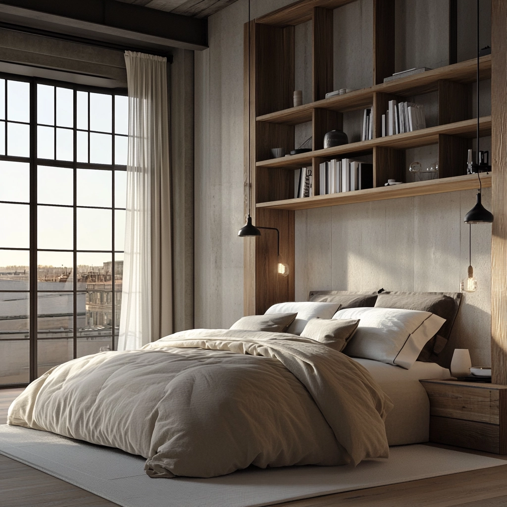 farmhouse industrial bedroom 68