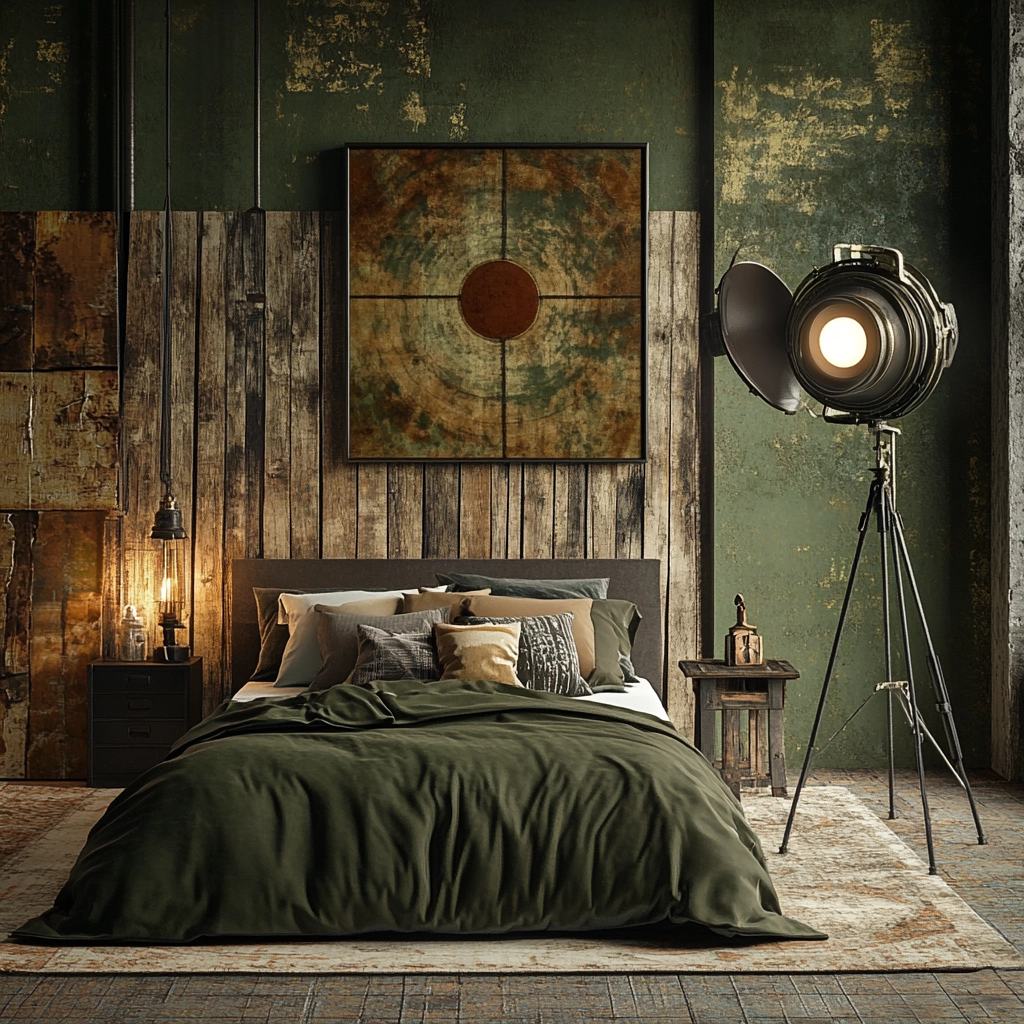 farmhouse industrial bedroom 69