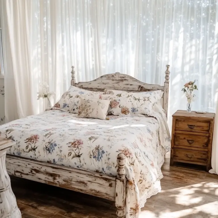 farmhouse shabby chic bedroom 1