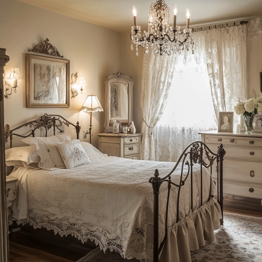 farmhouse shabby chic bedroom 11