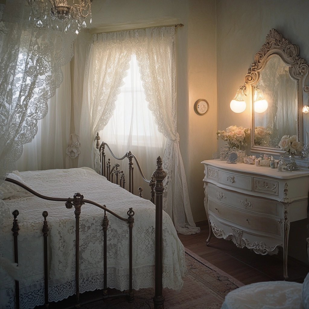 farmhouse shabby chic bedroom 12