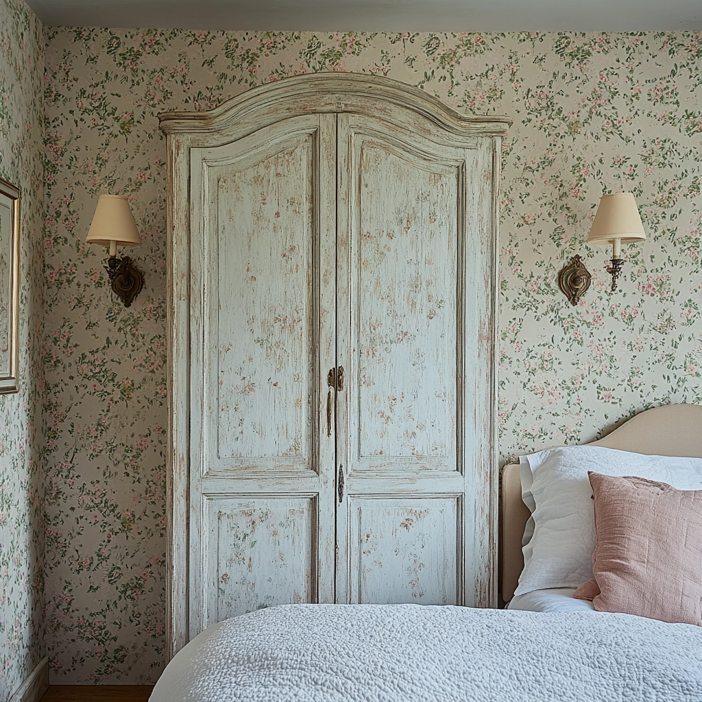 farmhouse shabby chic bedroom 29