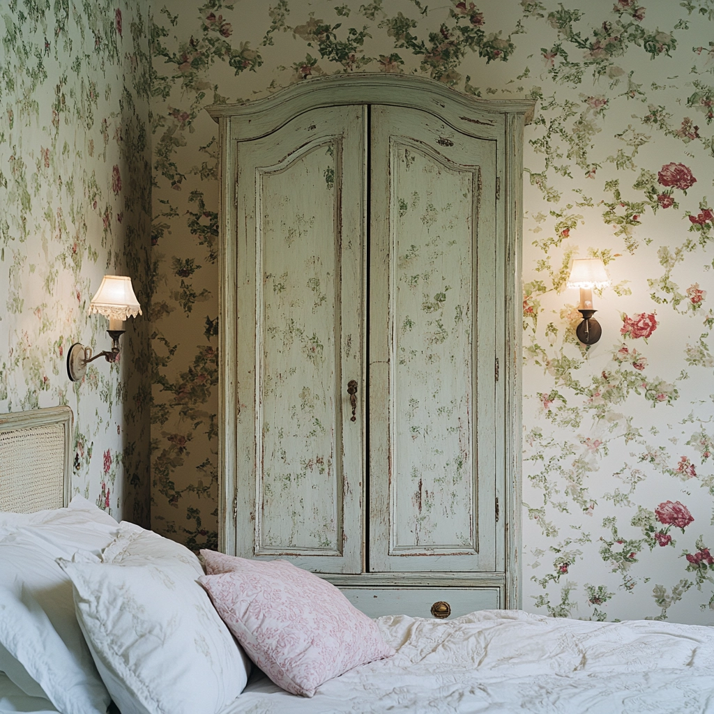 farmhouse shabby chic bedroom 31