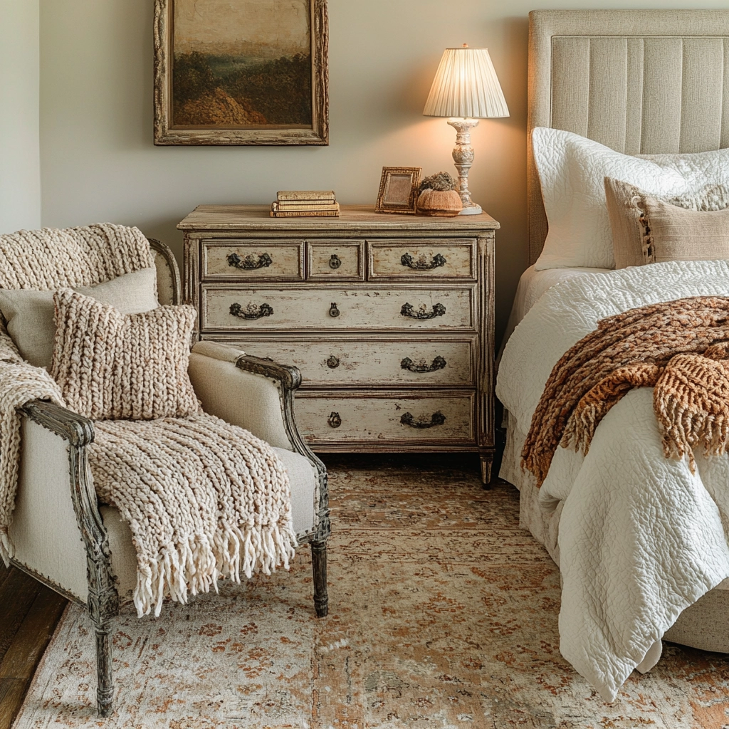 farmhouse shabby chic bedroom 7