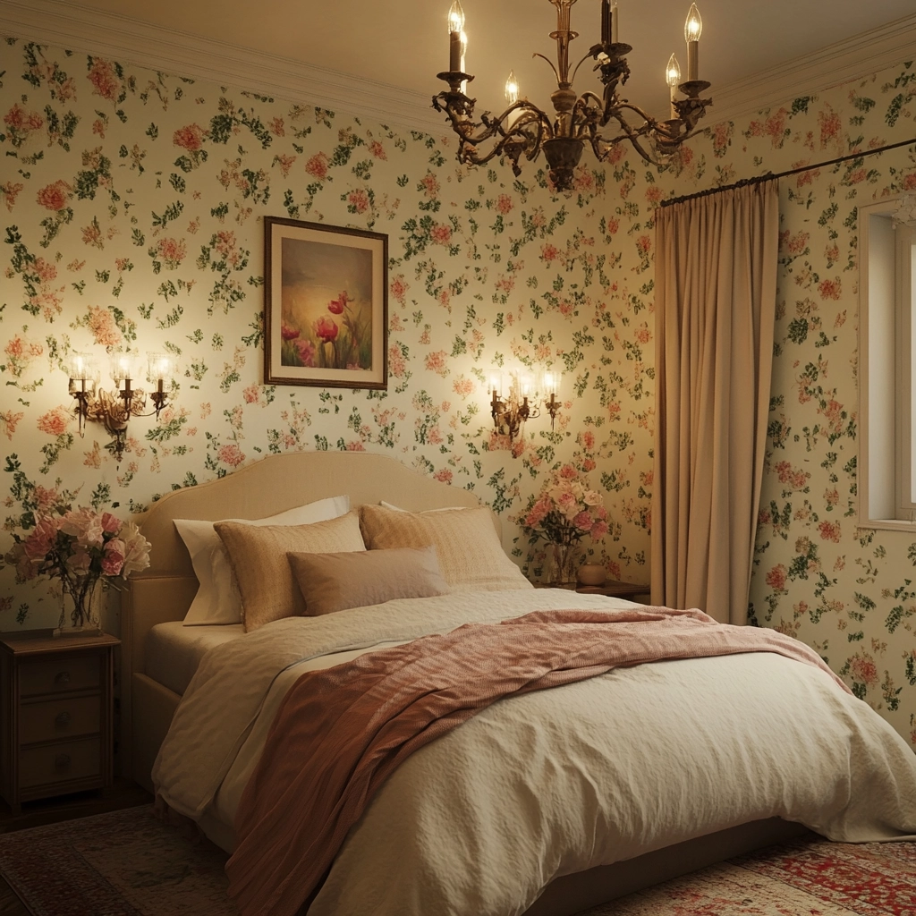 farmhouse wallpaper bedroom 23