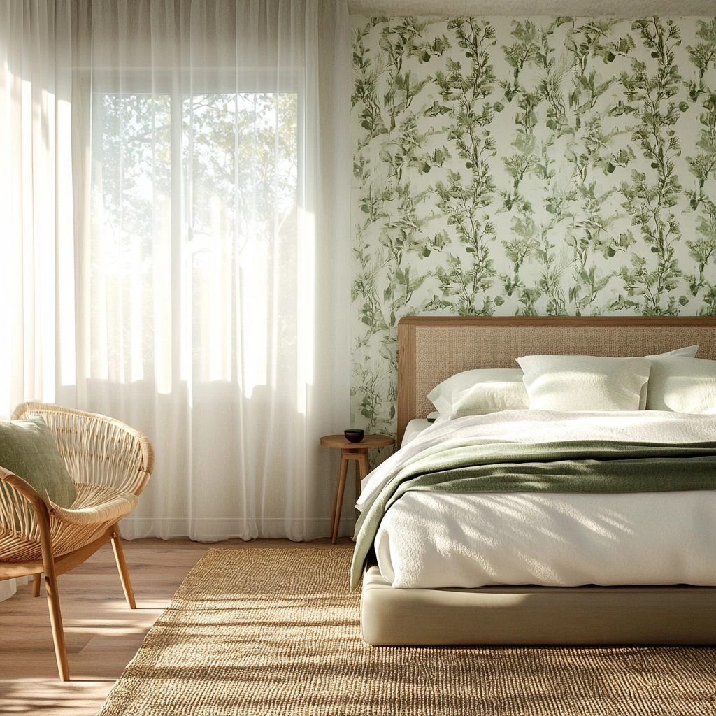 farmhouse wallpaper bedroom 40