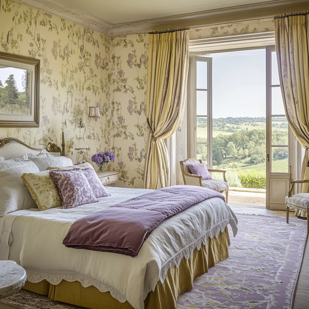 farmhouse wallpaper bedroom 45