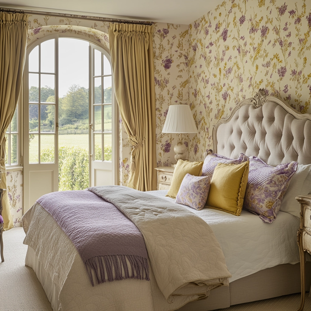 farmhouse wallpaper bedroom 46