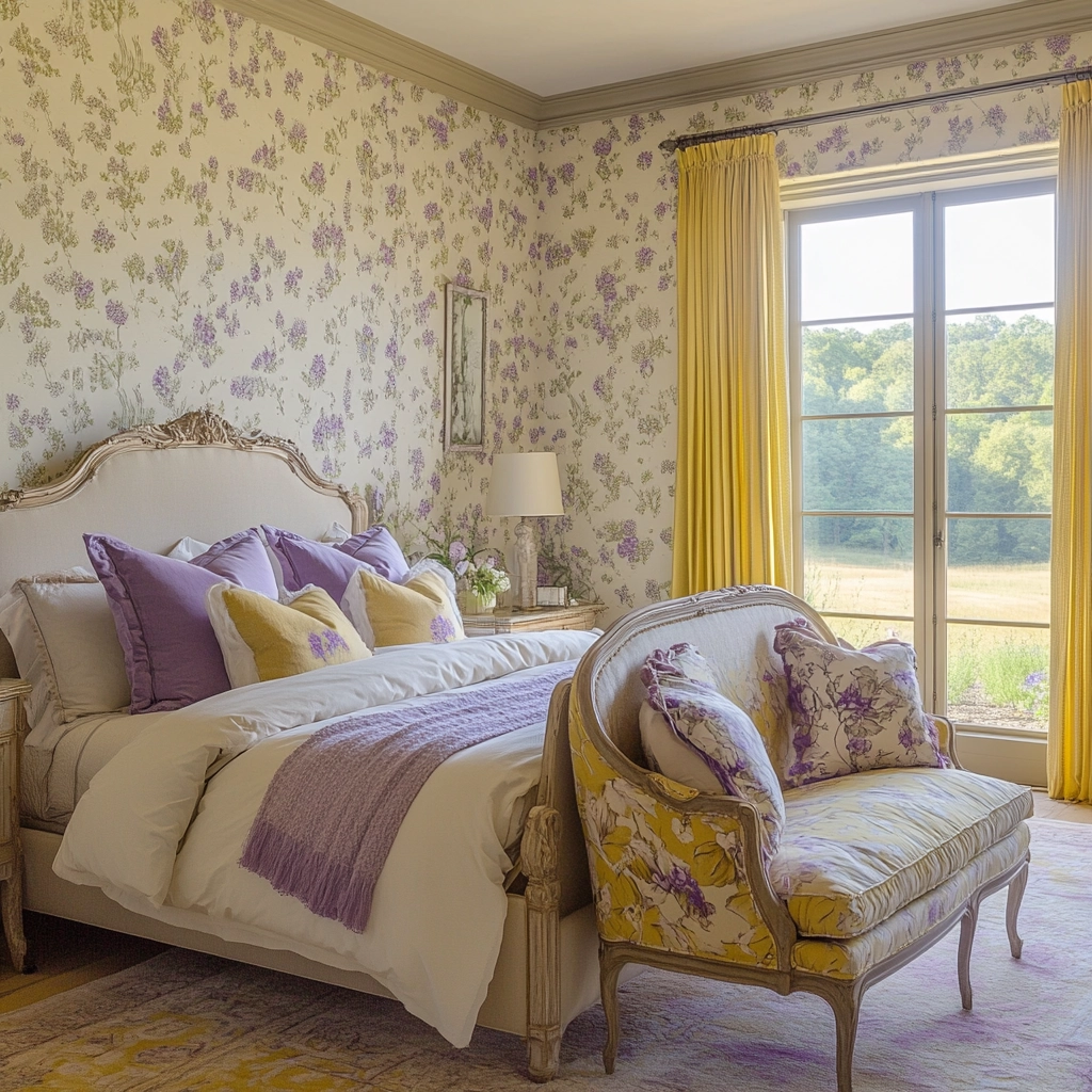 farmhouse wallpaper bedroom 47