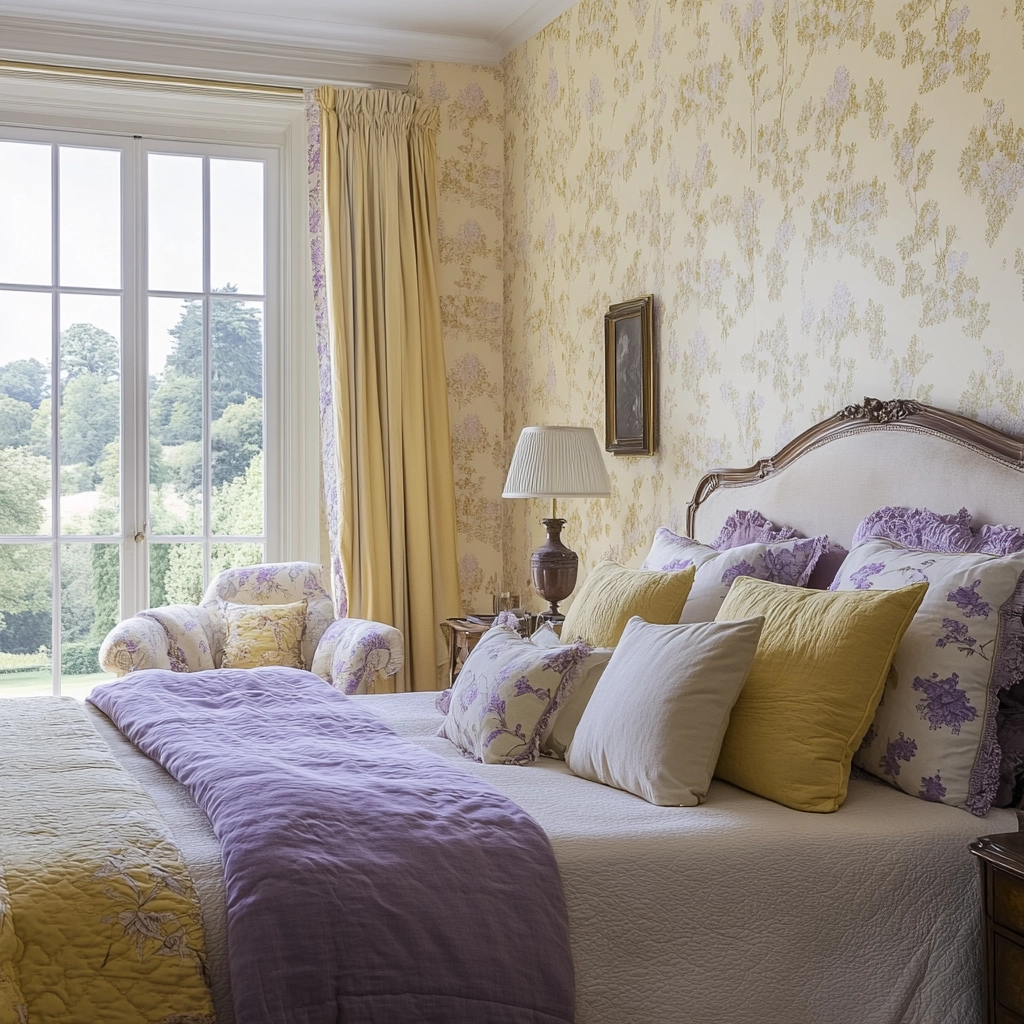 farmhouse wallpaper bedroom 48