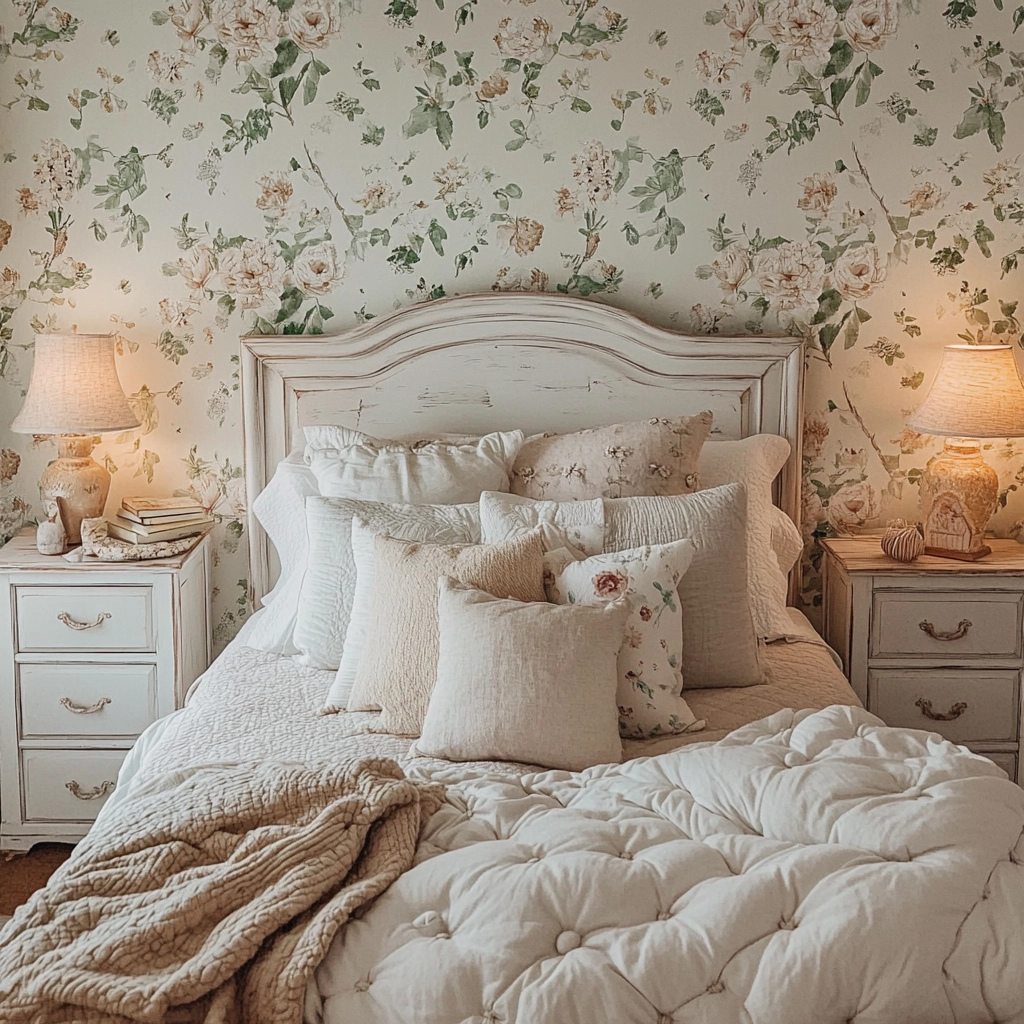 farmhouse wallpaper bedroom 5