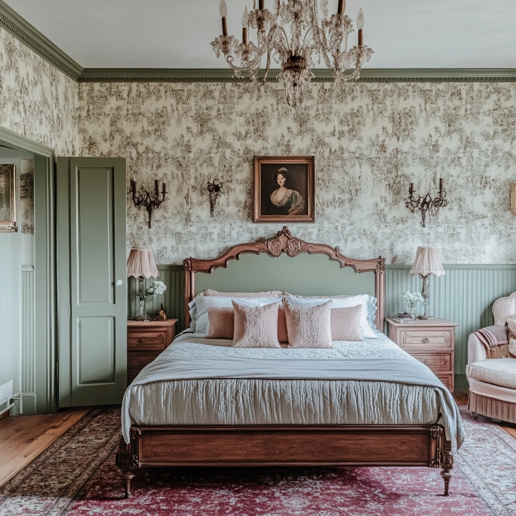 farmhouse wallpaper bedroom 54