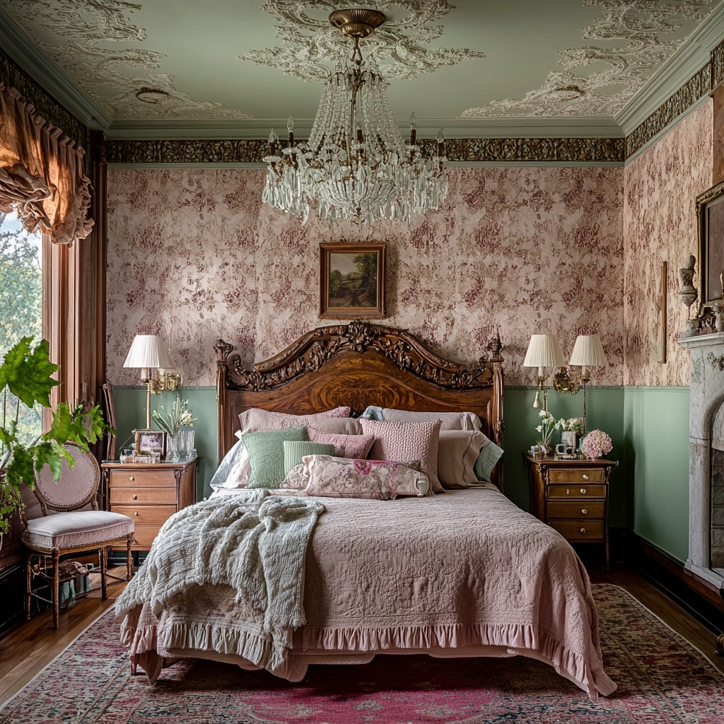 farmhouse wallpaper bedroom 55