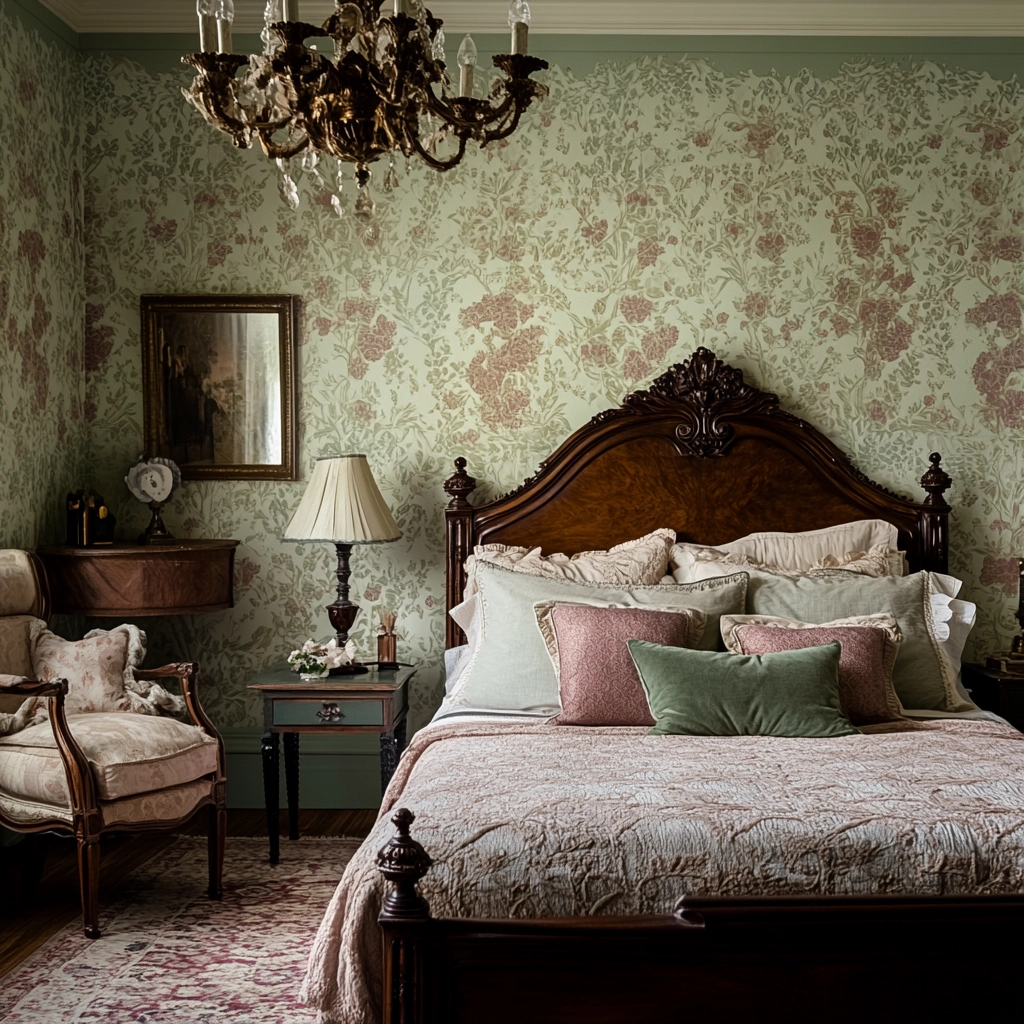 farmhouse wallpaper bedroom 56