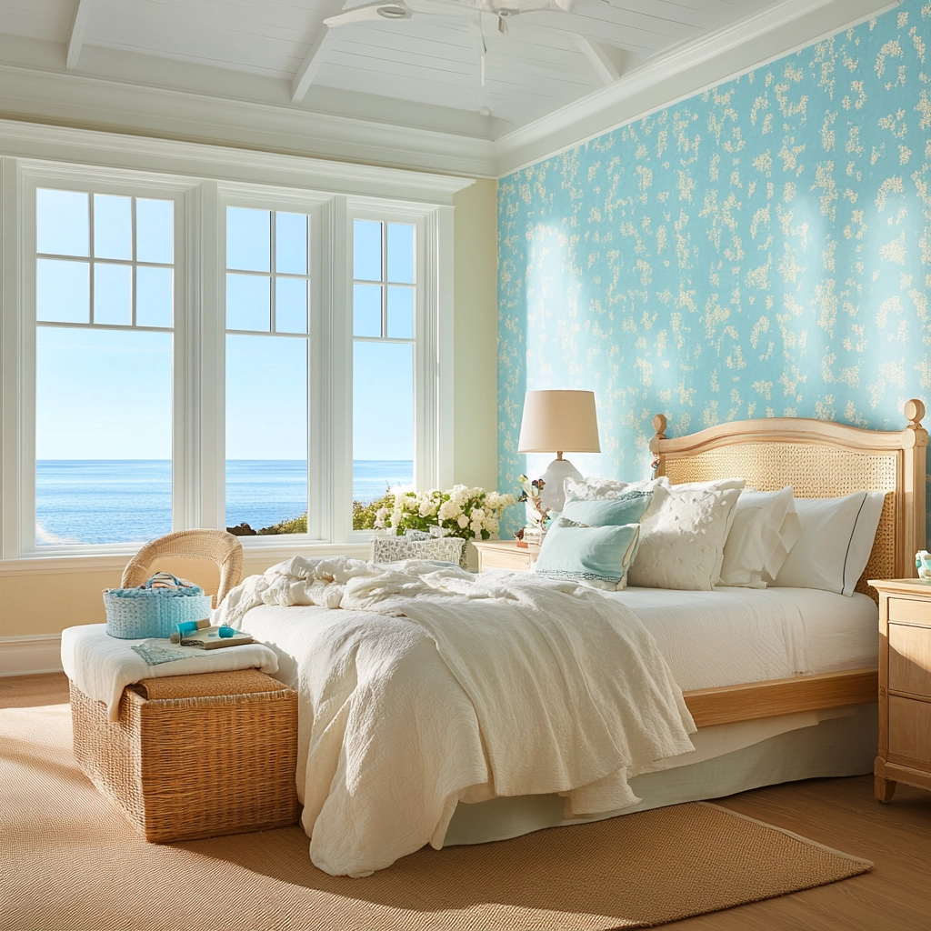 farmhouse wallpaper bedroom 57