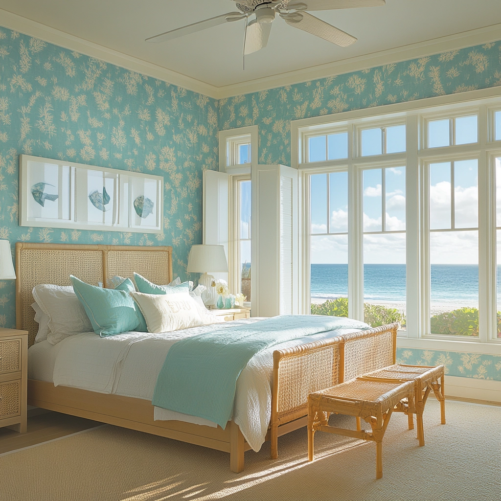 farmhouse wallpaper bedroom 58
