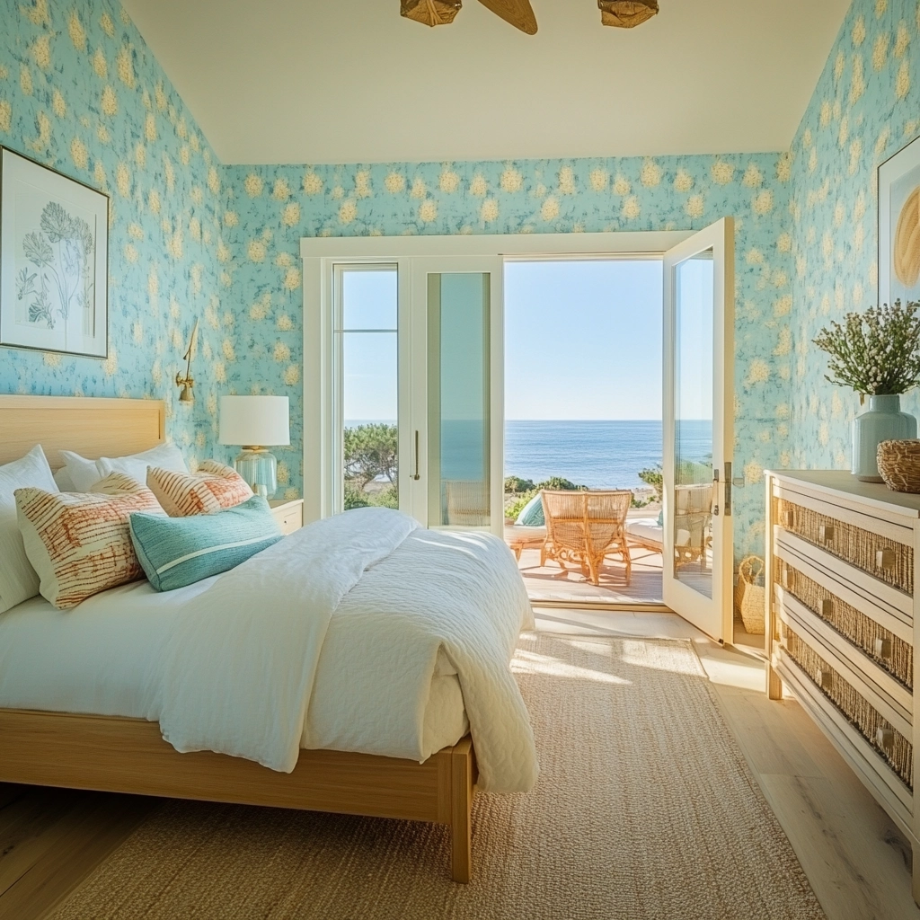farmhouse wallpaper bedroom 59