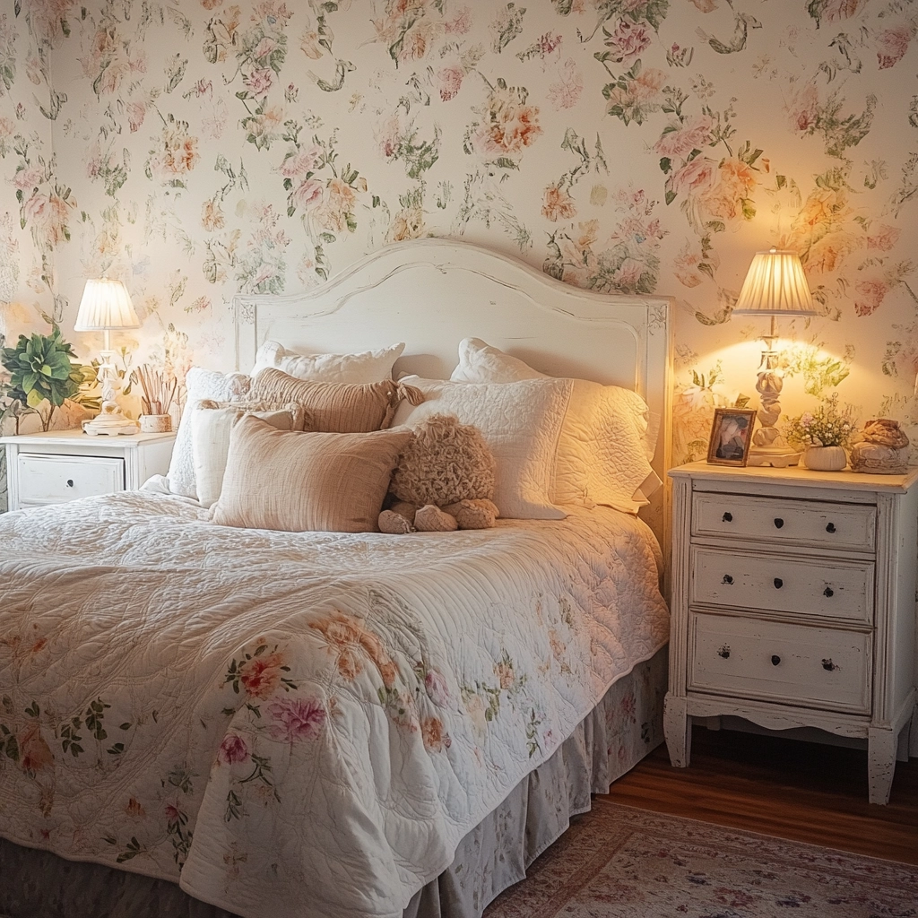 farmhouse wallpaper bedroom 6