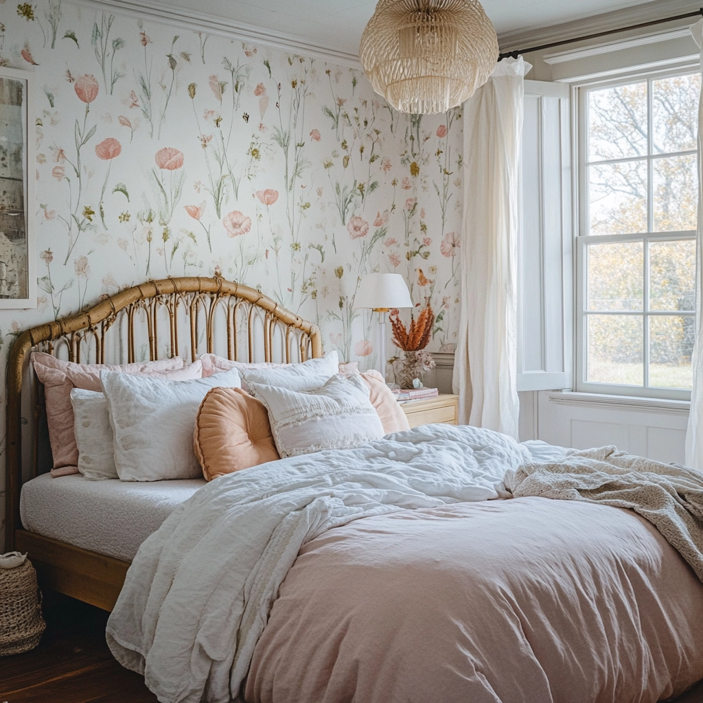 farmhouse wallpaper bedroom 66