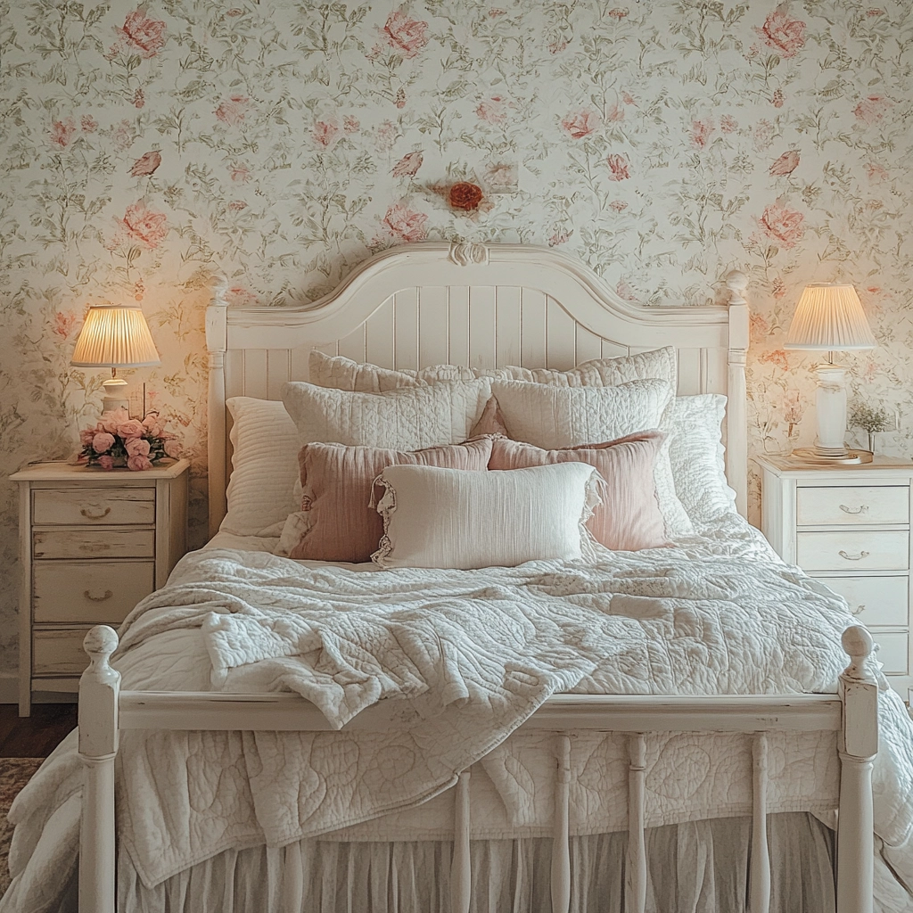 farmhouse wallpaper bedroom 7