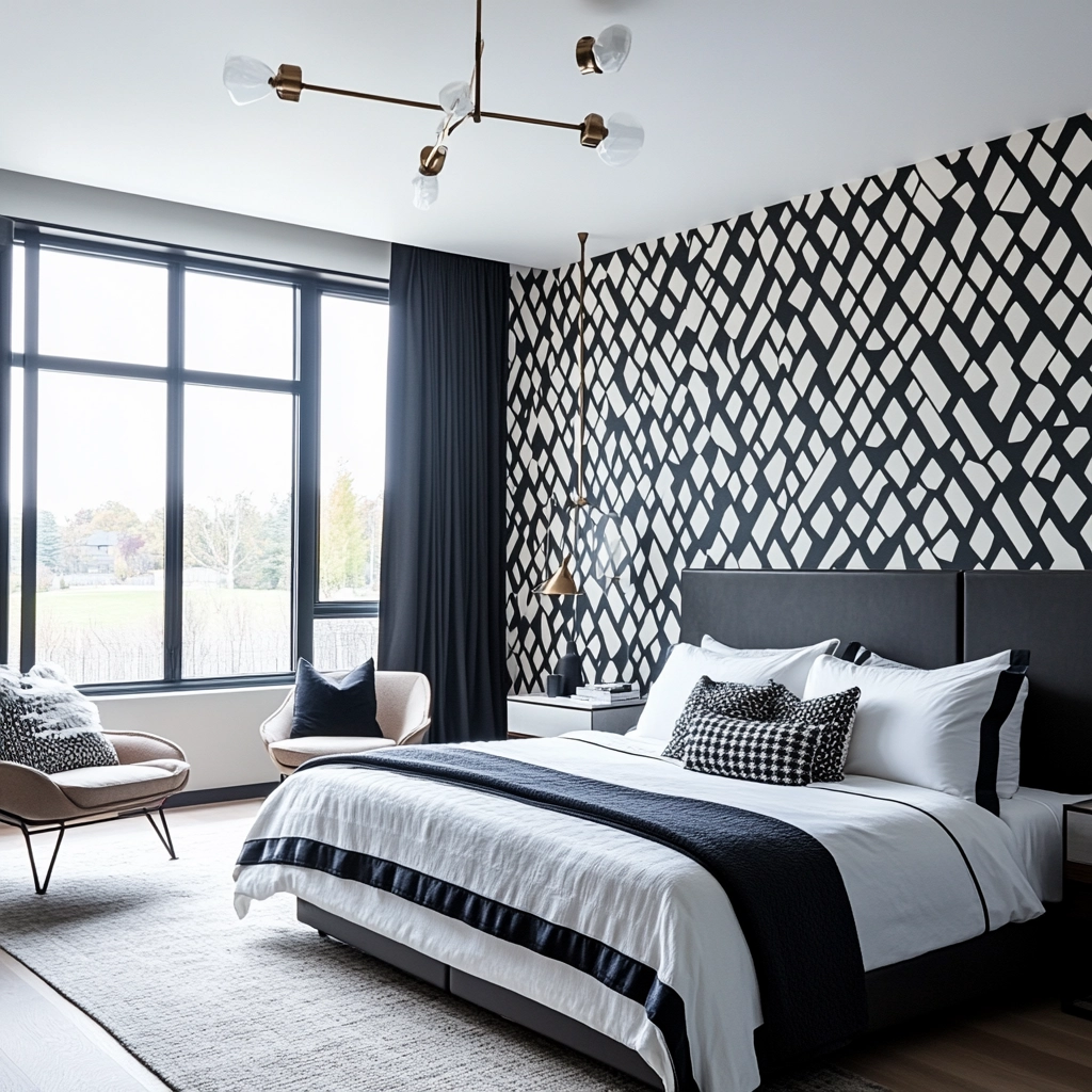 farmhouse wallpaper bedroom 78