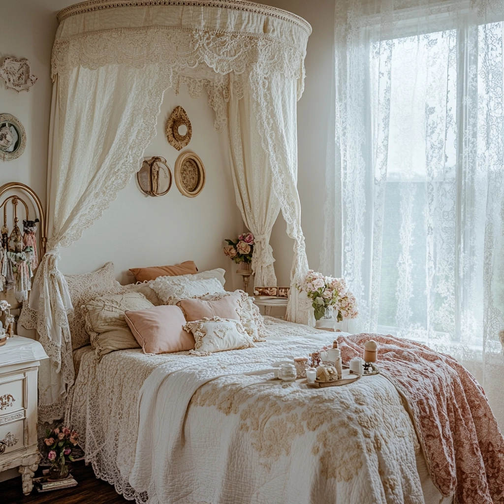 feminine farmhouse bedroom 21