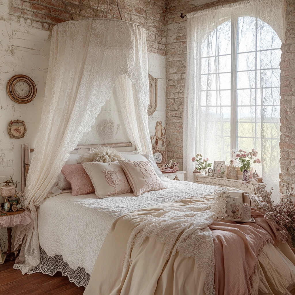 feminine farmhouse bedroom 22
