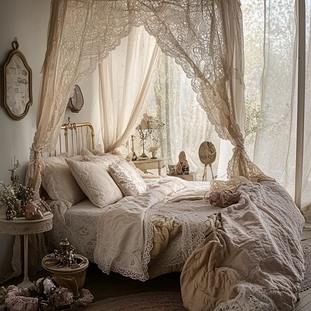 feminine farmhouse bedroom 23
