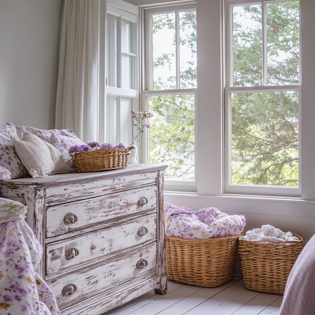 feminine farmhouse bedroom 26