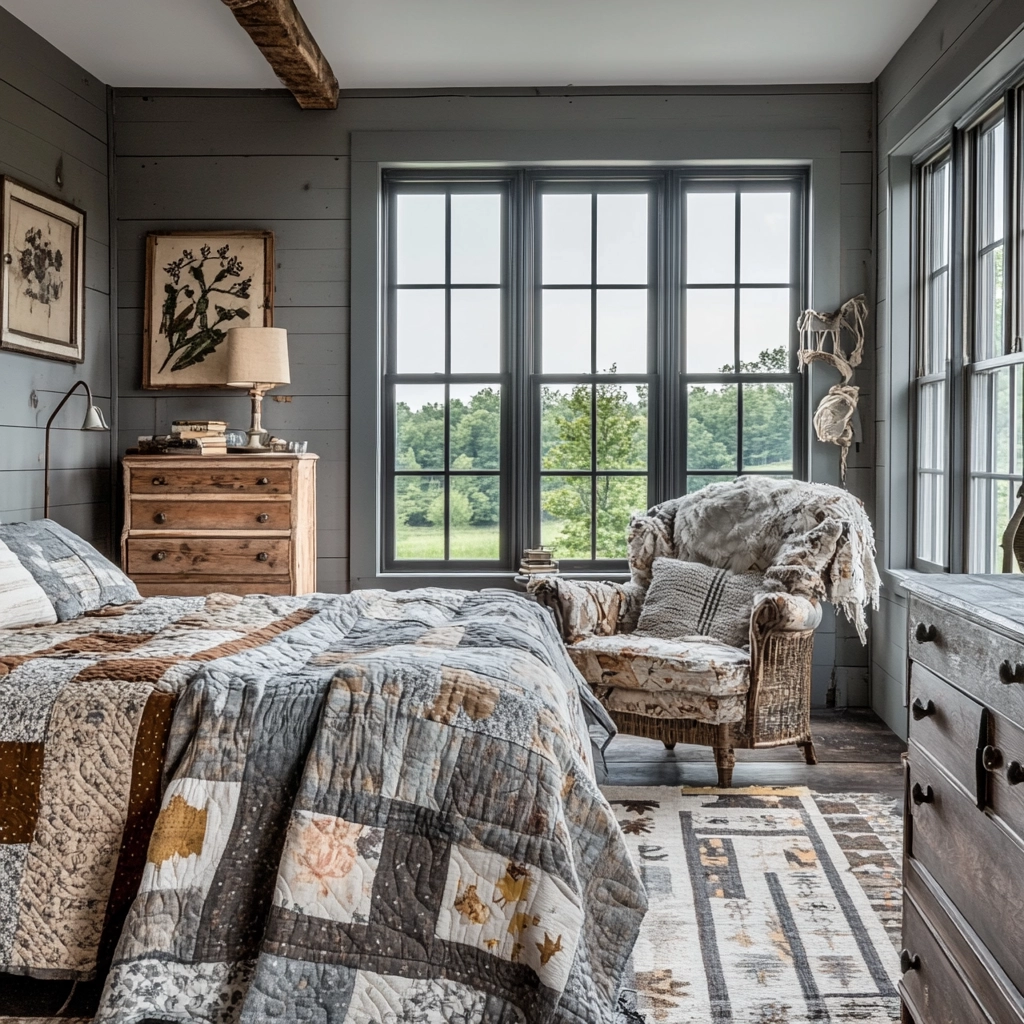 gray farmhouse bedroom 31