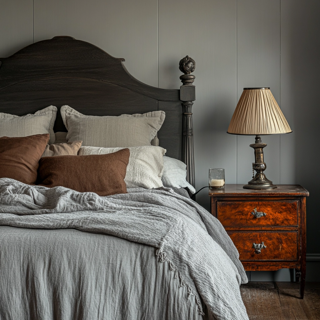 gray farmhouse bedroom 70