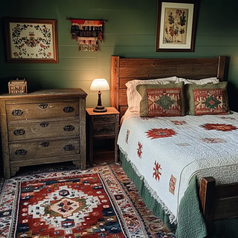 green farmhouse bedroom 1