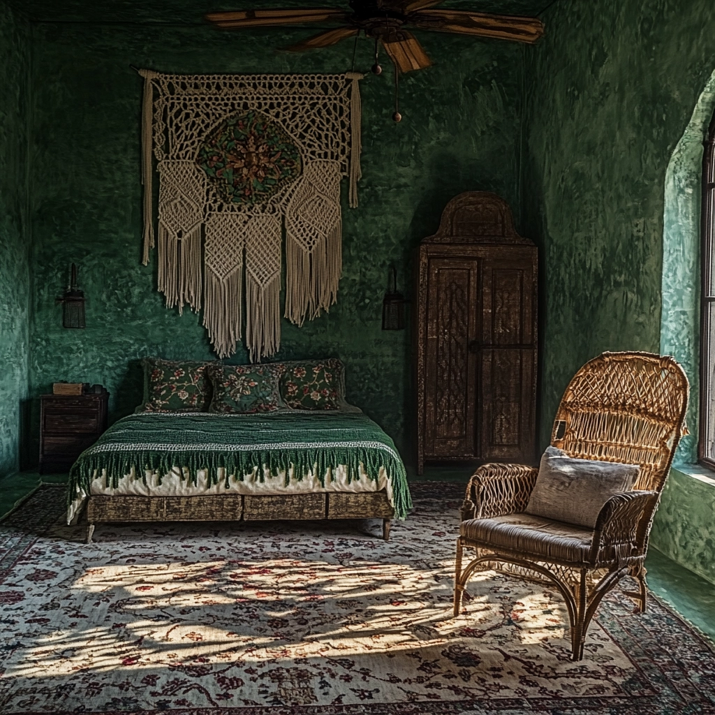 green farmhouse bedroom 14
