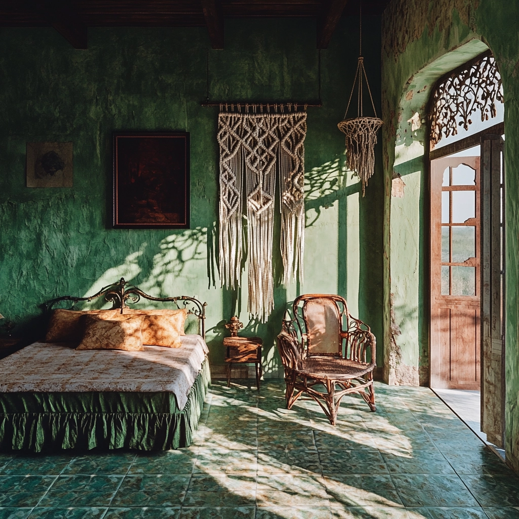 green farmhouse bedroom 15