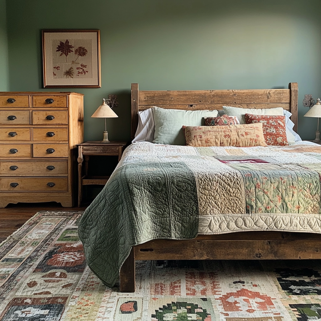 green farmhouse bedroom 2