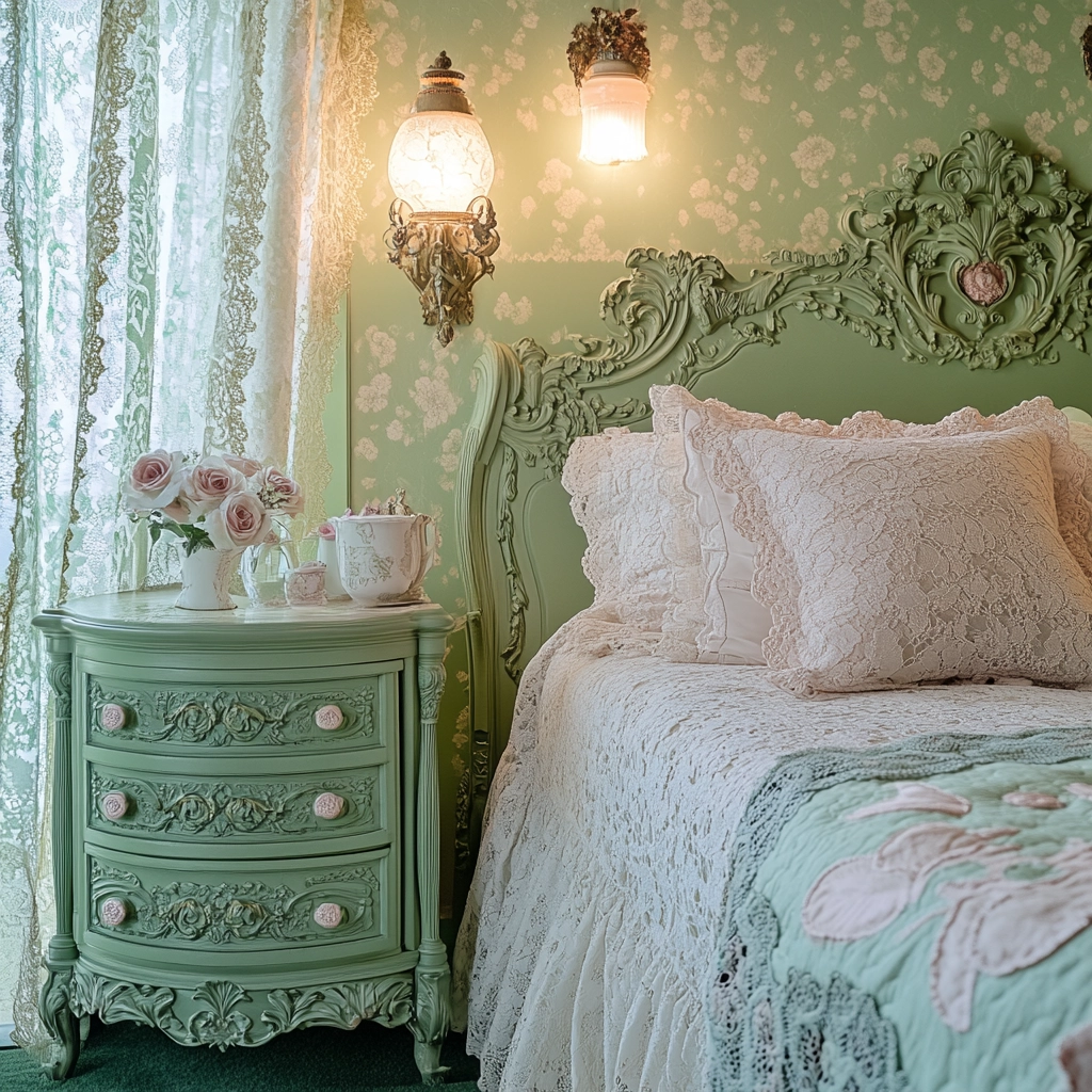 green farmhouse bedroom 25