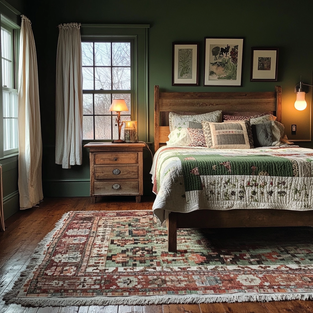 green farmhouse bedroom 3
